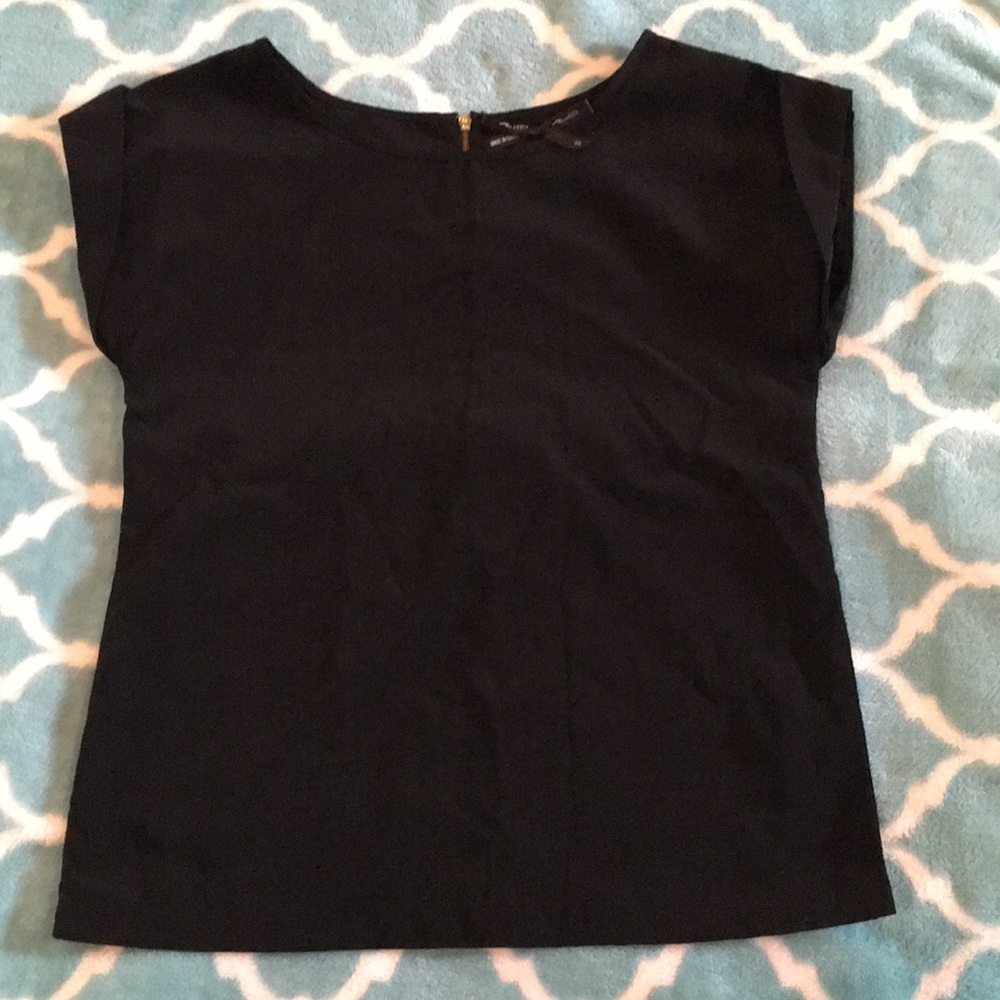 Short sleeve linen black shirt